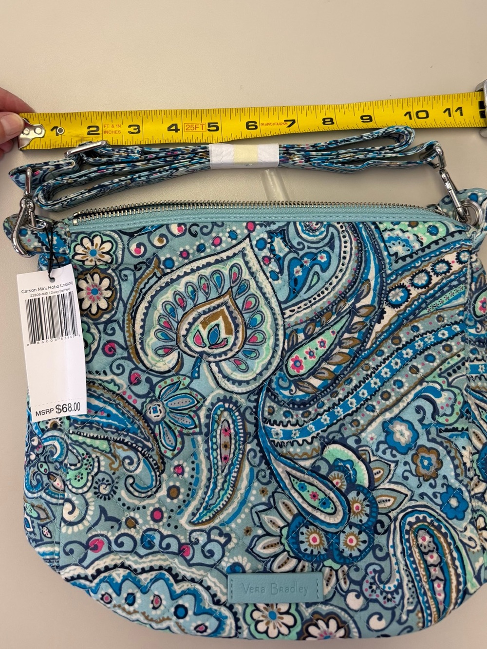 NWT Vera Bradley Carson Mini Hobo Crossbody Daisy Dot Paisley Bag - Picture 5 of 7